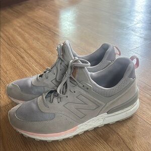 New Balance 574 Sport Gray/Pink Sneakers